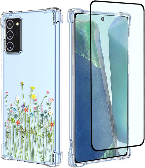 Phone Case for Galaxy Note 20 5G Case, Samsung Note 20 SM-N981U Case, Clear Case Flower Garden Patterns Protective Phone Cover for Samsung Galaxy ...