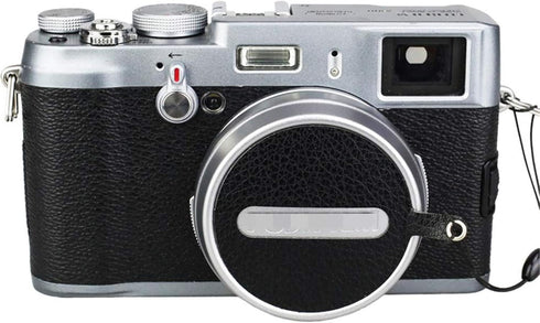 JJC Deluxe Nappa Leather Lens Cap Keeper Sticker with String for Fujifilm Fuji X100VI X100V X100F X100T X100S X100 Lens Cap Anti-lost...