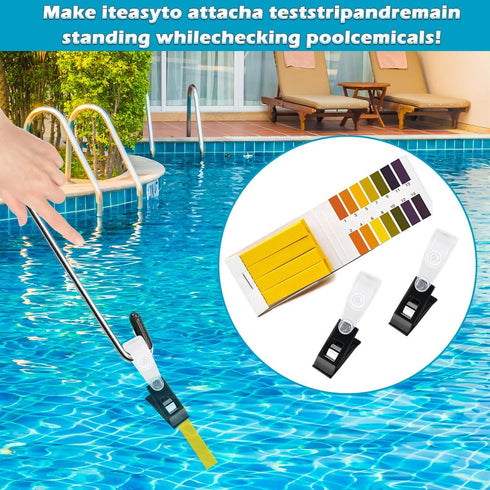 2PCS Swimming Pool Skimmer Basket Handle, Skimmer Basket Hook, Long Stainless Steel Skimmer Lid Lifting Hook for Pool Cleaning and Pool Maintenanc...