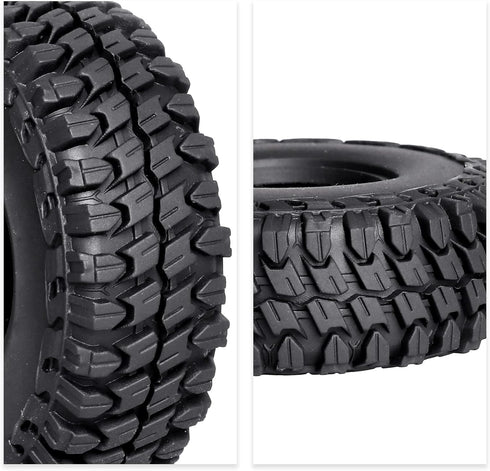 Hobbypark Soft Rubber SCX24 Tires 1.0 Rock Crawler for 1/18 TRX4M Axial SCX24 Gladiator Bronco C10 JLU Deadbolt B17 Betty 1/18 1/24 RC Crawler Car...
