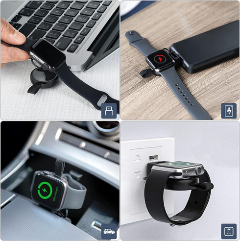 LVFAN Charger for Apple Watch, Portable iWatch Charger USB Wireless Charger Fast Charging Magnetic Cordless Car Travel Charger for Apple Watch Ser...