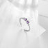 Aurora Tears Dainty Heart Flower Bow Star Moon Ring for Women - 925 Sterling Silver Eternity Stackable Engagement Simple Crystal Moonstone Thin Ba...