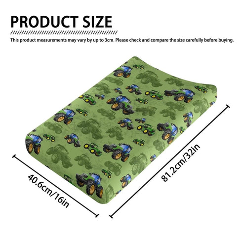 Farmer Tractors Diaper Change Table Pad Covers Ultra Soft Infant Stretchy Changing Table Cover for Baby Boys and Girls Soft Stretchy Safe Snug Fit...