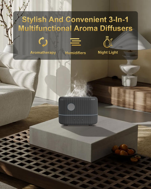 Essential Oil Diffuser with Flame Light, 3 Flame Light Intensity Modes and 2 Adjustable Cool Mist Setting Aromatherapy Diffuser Air Humidifier, 20...