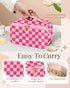 Bistup Makeup Bag Travel Cosmetic Bag Toiletry Make Up Bags Cute Women Large Capacity Big Medium Leather Checkered Plaid Hotpink Aesthetic Girl Te...
