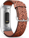 Watchband, Compatible with Fitbit Charge 3, Charge 3 SE - Replacement Leather Band Bracelet Strap Wristband Accessory // Watercolor Cheetah...