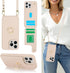 for iPhone 13 Pro Max/iPhone 12 Pro Max Case with Card Holder for Women,Crossbody Strap Lanyard,Credit Card Holder,Ring Stand,Snap Clasp,Wallet Ca...