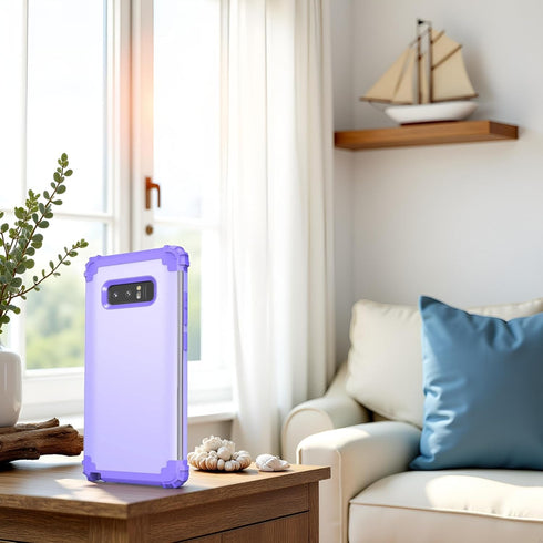 IDweel for Galaxy Note 8 Case, Note 8 Case Purple for Women Girls, 3 in 1 Shockproof Slim Hybrid Heavy Duty Protection Hard PC Cover Soft Silicone...