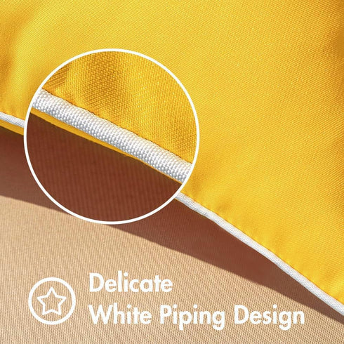 All Smiles Outdoor Waterproof Throw Pillow Covers 18x18 Set of 2 Yellow Decorative Patio Tent Bed Sofa Living Room Furniture Sunbrella Cushion Cas...