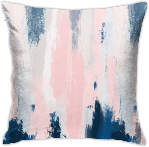 Nebra Abstract Blush and Blue Throw Pillow Covers Cozy Square Throw Pillowcases Home Decor for Bed Couch Sofa Living Room Cushion Cover 18*18inch,...