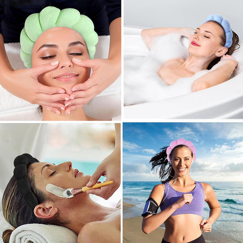 JCL Spa Headband for Washing Face, Terry Cloth Skincare Headband, Puffy Makeup Headband, Sponge Headbands for Women for Washing Face(Blue)...