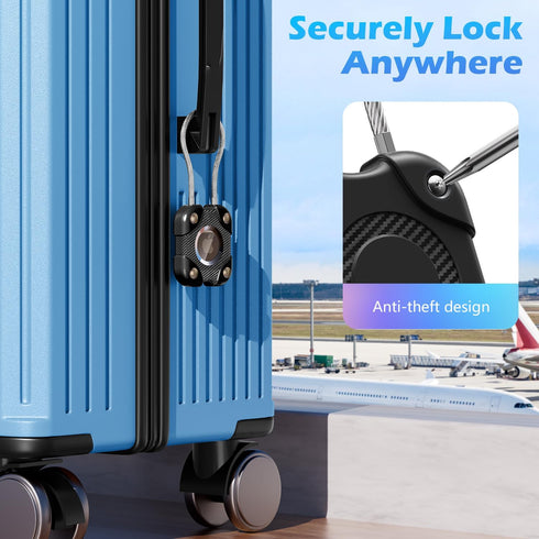 4 Pack Waterproof AirTag Secure Holder with Wire Cable, Airtag Lock Case Compatible with Apple AirTag, Anti-Lost Protective Case for Luggage, Keys...