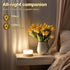 JUSHENG Rechargeable Night Light for Baby Nursery, Wireless LED Bedside Lamp Wood Grain Table Lamp with Dimmable and 3CCT Function, Touch Lights f...