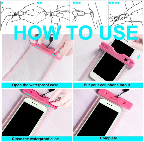 Waterproof Phone Pouch Case, 2-Pack Universal Waterproof Cell Phone Bag/Holder for iPhone 15 14 13 12 11 Pro Max XS Max, SE XR X 8 7 6S Plus, for ...