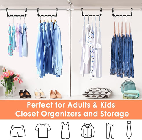 Closet Organizers and Storage, Sturdy Space Saving Hanger for Heavy Clothes, Upgraded Cascading Hangers, Magic Closet Organization Clothes Hangers...