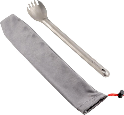 Core Element Pure Titanium 8.5" Long Handle Spork Outdoor Ultralight Bushcraft Campfire Flatware for Camping Backpacking Great for Freeze-dried me...
