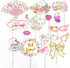 SUNBEAUTY 14 Pcs Tea Party Photo Booth Props Tea Party Decorations Alice in Wonderland Party Supplies Garden Party Bridal Shower for Girls Women...