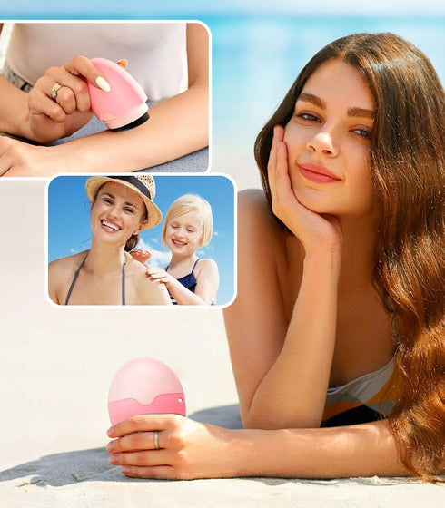 Sunscreen Applicator - Sunscreen Applicator for Kids, Roll on Sponge Applicator for Sunscreen, Sunblock Buddy Brush Set with Protective Caps, Sun ...