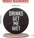 Clever & Funny Coasters for Drinks Absorbent with Box Holder - 6 Piece Ceramic Black Marble Coaster Set - Man Cave Decor...