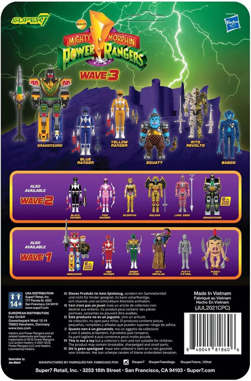 Super7 Mighty Morphin Power Rangers Dragonzord (Battle Mode) - 6" Power Rangers Action Figure with Accessory Classic TV Show Collectibles and Retr...