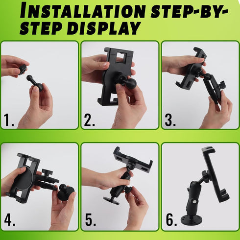 Metal Tablet Mount Holder for Truck/Car/Vehicle/Industrial Heavy Duty Drill Base iPad Mount for Dashboard, Wall, Desk, fit 7-14.6 inch Tablets...