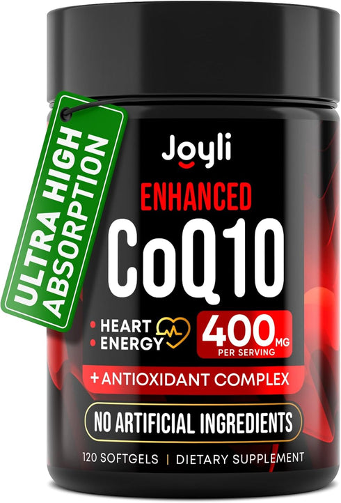 CoQ10 400mg Softgels - High Absorption Co Q10, 400mg Softgels for Heart Health & Energy Production - Enhanced Co Q 10 Supplement with Antioxidants...