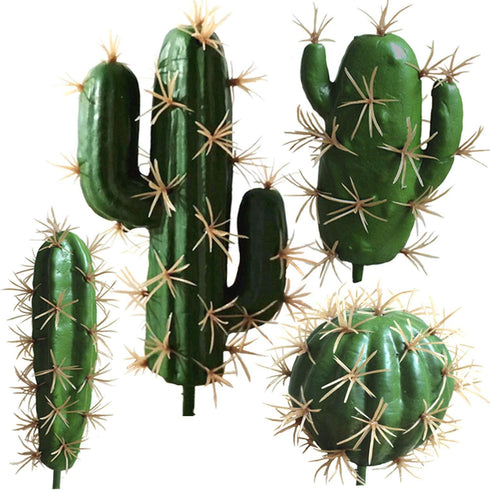 FagusHome Artificial Cactus Decor Faux Cactus Plant Fake Succulents Plants Artificial Cacti 4 Pieces Unpotted Indoor Home Décor Fake Cactus Stems...