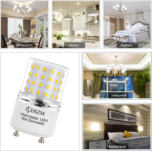 GU24 LED Bulb,15W GU24 LED TwistLock Bulbs Non-Dimmable GU24 LED Ceiling Light Bulb,120 Watt Equivalent 1200lm 5000K Daylight, Squat GU24 LED Ligh...