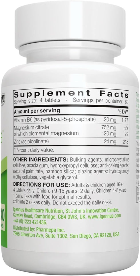 Neurobalance, High Absorption Zinc Magnesium B6 Supplement, non-GMO Brain, Sleep & Immune, Chelated Zinc Picolinate 24mg, Oxide-Free Magnesium & V...