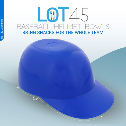 Lot45 Mini Baseball Helmet Ice Cream Snack Bowls - 12pc 8oz Blue Baseball Snacks Mini Dessert Cups for Party and Games...