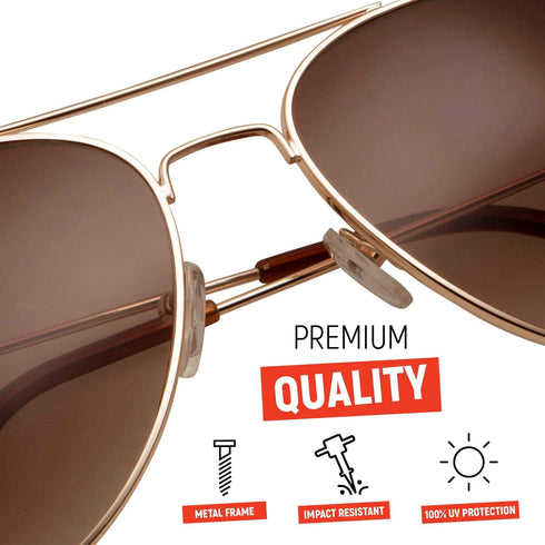 grinderPUNCH Unisex Aviator Sunglasses | Fashionable & Lightweight Frame Suits All Face Shapes | 100% UV Protection...