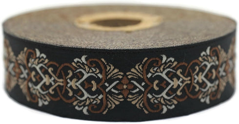 10.9 Yards 0.98 inch Celtic Knot Brown Jacquard Ribbon Trim Embroidered Sewing Band Woven Border 25976...