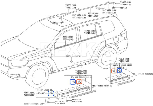 Rexka 10 Sets Fender Flare Clip Kit 75495-35010 75397-35010 Compatible with Toyota Tacoma RAV4 Highlander FJ Cruiser...