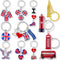 Henoyso 12 Pack London Souvenir Keychains UK Flag Keyrings for British Christmas Gifts Party Decorations, Multi Styles...