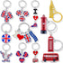 Henoyso 12 Pack London Souvenir Keychains UK Flag Keyrings for British Christmas Gifts Party Decorations, Multi Styles...