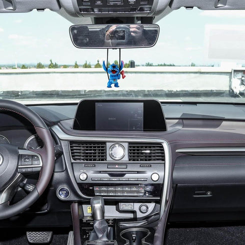 ZOSTLAND 2Pcs Cute Car Swing Ornament,Auto Rear View Mirror Hanging Decoration,Lovely Automobile Hanging Ornament,Suspension Pendant Accessories A...