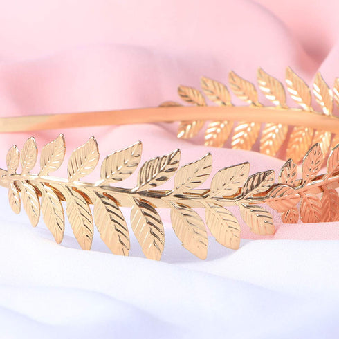 Toyvian Bridal Hair Crown Roman Goddess Leaf Branch Dainty Head Dress Boho (Gold)...