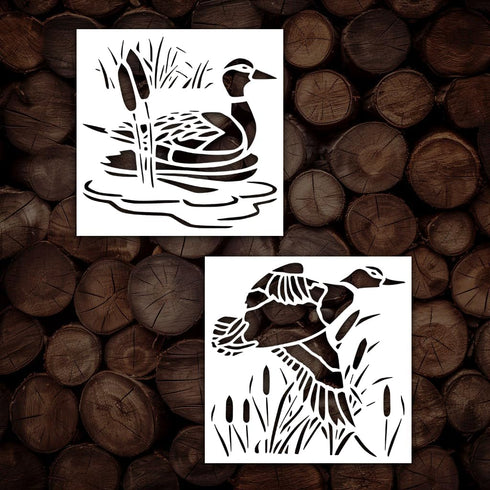Duck Stencil Ducks Flying Fly Reusable Sturdy Stencil Arts and Crafts Material Scrapbooking for Airbrush Painting Drawing Cut Stencil Sheet 5.5 x ...