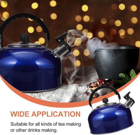 Amosfun Stove Top Whistling Tea Kettle Stainless Steel Teakettle Teapot with Ergonomic Handle Water Boiling Tea Pot for Gas Induction Electric Sto...