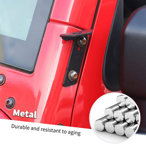 A Pillar CB Antenna Mounting Bracket for Jeep Wrangler JK JKU 2007-2018, Driver's Side...