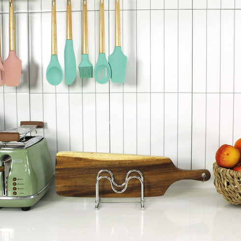 LENITH 304 Stainless Steel Wire Cutting Board Holder, Cutting Board Rack Organizer Kitchen with 2 Sectional...