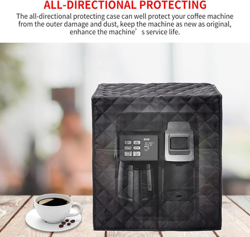 AOZBZ Coffee Maker Cover - Waterproof Cotton Cloth Coffee Maker Dust Cover Washable Foldable Kitchen Appliance Covers with 2 Storage Bags (Black)...