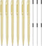 6 Pieces Metallic Ballpoint Pen Slim Retractable Ballpoint Pen Black Ink Metal Pen Mini Conical Ballpoint Pen and 6 Refills for Wedding Business O...