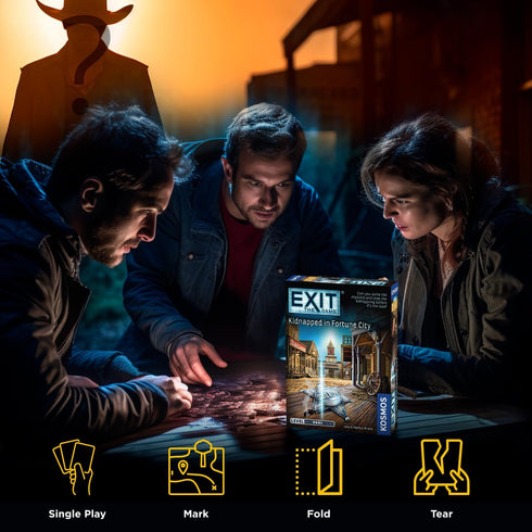 Exit: Kidnapped in Fortune City| Exit: The Game - A Kosmos Game | Family-Friendly, Card-Based at-Home Escape Room Experience for 1 to 4 Players, A...