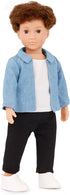Lori – Mini Boy Doll & Toy Living Room Furniture – 6-inch Boy Doll & Dollhouse Accessories – Sofa, Armchair, Coffee Table, Rug, Plants – Play Set ...