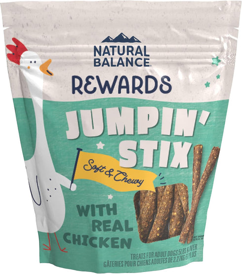 Natural Balance Limited Ingredient Rewards Jumpin' Stix, Grain-Free Dog Treats for Adult Dogs of All Breeds, Chicken Recipe, 10 Ounce (Pack of 1)...