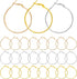 60Pcs Hoop Earring Findings Stainless Steel Earrings Beading Round Earrings Hypoallergenic Hoop Earrings Open Beading Hoop for Jewelry Making DIY ...
