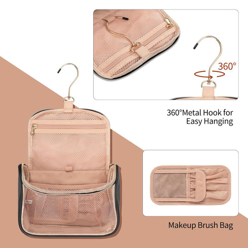 Ethereal Makeup Bag Travel Bag with Hanging Hook, Portable Toiletry Bag for Women with Small Brushes Bag Clear Cosmetic Bag...