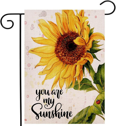 You are My Sunshine Sunflower Garden Flag 12.5 x 18 Inch Vertical Double Sided, Spring Summer Seasonal Yard Outdoor Decoration...