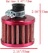 ESUPPORT Universal 12mm Mini Red Cone Cold Air Intake Filter Turbo Vent Breather Car...